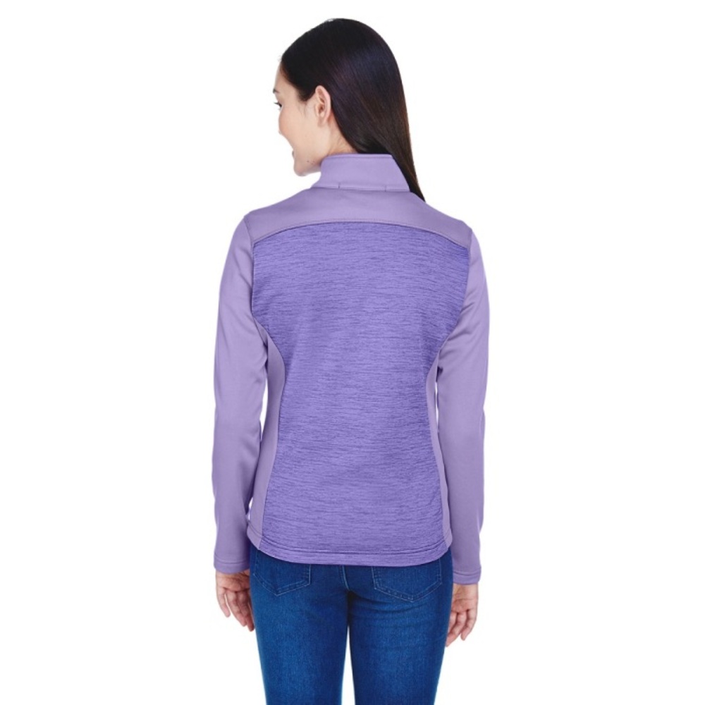 🎄Colorblock Melange Fleece Full-Zip Jacket-Grape - Picture 2 of 6